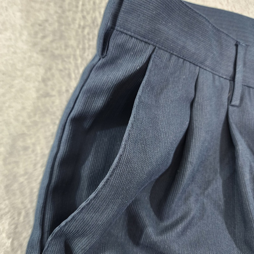 Nike Golf Shorts Men 37x9 Navy Blue Dri-Fit Bermuda Pleated Ribbed 186264 Tag 38 - Picture 2 of 15